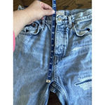 Topshop Women’s Distressed Straight Leg Editor Button Fly Jeans Size 26 L0568 Photo 6