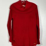 Michael Kors Womens XS Red Valentine Drape Neck Tunic Waffle Knit Sweater Photo 0