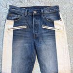 Levi's LEVI’S Premium Moto Color Block Crop Raw Edge Button Fly Jeans Sz 27/28🧡 Photo 6