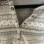 Columbia Fair Isle Long Sleeve 1/4 button Thermal TShirt Gray Western Womens M Photo 4