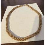 Vintage Women's Chunky Brown Twisted Rope Matinee Necklace Western Equestrian Photo 2