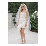 BHLDN  Anthropologie Bridal Flamenco-Hem Asymmetrical Midi Dress White Sz S Photo 7