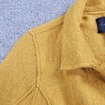 Tahari Womens Moto Jacket Small Yellow Wool Blend Boucle Zip Up Pockets Photo 3