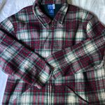 Vintage‎ Plaid Fleece Red Jacket Large Heritage Cozy Layering Granola Outdoorsy Photo 0