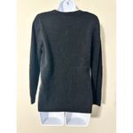 L.L.Bean  Black 100% Cashmere V-Neck Sweater Women's Size Medium Photo 3
