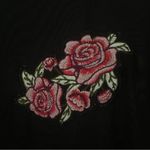 One Clothing  Mesh Embroidered Rose Top Size S Black Photo 2