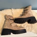 Free People Latte Suede Emmet Lace Up Lug Sole Boots Photo 5