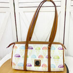 Dooney & Bourke  Snowcone Barrel Shoulder Bag Purse White Pastel Leather Photo 0