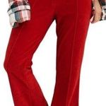 Aerie Groove-On Velour High Waisted Flare Pant Red size small Photo 0