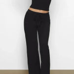 SKIMS  Ribbed Straight Leg Pant Soot Photo 0