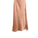 Anthropologie ASTR The Label Blush Pink Satin Silky Slip Dress Midi Side Slit Medium Cowl Neck Photo 9