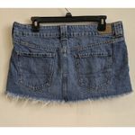 American Eagle  Women's Mini Skirt Low Rise Denim Fray Y2K Britney Blue Sz 10 Photo 2
