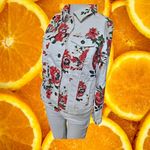 Dear John DL2 by Dear John Floral Print Denim Jacket White Red XS Jean Coat Photo 8