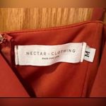 Nectar  Women's Burnt Orange Asymmetrical Lined Cocktail Mini‎ Dress Size Medium Photo 3