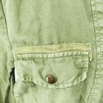 Gap Vintage Utility Army Green Jacket Women’s M Linen Blend Olive Shirt Buttons Photo 6