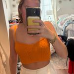 ZARA Orange Crop Top Photo 0