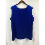 Bob Mackie Women’s Vintage 1X Sapphire Blue Velvet Sleeveless Blouse Photo 2