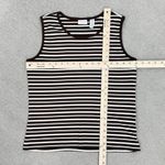 Covington Striped Ribbed Knit Tank Top Brown White Medium Stretchy Photo 8