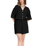 Oh My Gauze Romper Cotton Gauze Jumpsuit Tan Adjustable‎ Drawstring Size 2 NEW Size L Photo 7