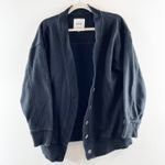 Aerie Cardigan Sweatshirt Sweater Black Medium Photo 1
