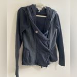 Free People Black Mixed Fabric Drapey Jacket Size Small Photo 1