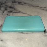 Tiffany & Co. Wallet Sterling Silver Logo Lock & Wrap Around Zipper 8x4 Leather Photo 3