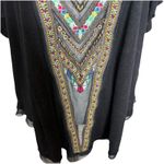 Free People Top Love Spell Cut Out Mesh Keyhole Tee Shirt Embroidered Tribal M Photo 2