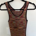 Sandro  Paris Roselia Knit Bodycon Black Red Space Dye Tank Dress Size 2 Photo 5