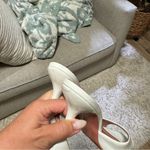 Amina Muaddi  White Pointed Heel Patent Leather Mules Sandal Block Heels Wedding Photo 8