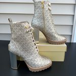 Michael Kors Logo Lace-Up Boot - Pale Gold Photo 3