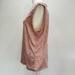 Acting Pro  Pale Mauve Sleeveless V Neck Top With Ivory Dots Size Medium Photo 4