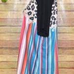 Crazy Train Ladies Striped Animal Print T-Shirt Size L Stretch Short Sleeve Casual Photo 3