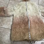 Anthropologie Ombre Cream, Tan & Pink Faux Fur Button-Up Coat, Size XS g… Photo 15