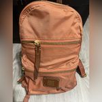 Frye  Rust Brown Nylon Backpack with Leather Trim Everyday Travel Bag Photo 1