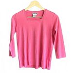 WinterSilks Sweater Sz Small Pink Square Neck 3/4 Sleeve Photo 0