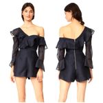 Keepsake Romper Women Medium Navy Blue Bell Sleeve Flashing Lights Playsuit NWT Photo 1
