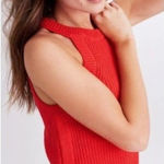 NWT Women’s Madewell high neck ribbed tank M Red Size M Photo 0