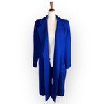 Vintage Blue 100% Wool Oversized Long Overcoat Size 7/8 Photo 4