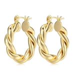 Gold Hoop Earrings| 14K Gold Plated|Lightweight|Hypoallergenic| Hoops Photo 0