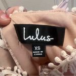 Lulus  pale blush lace crotchet ruffle mini sleeveless dress Photo 6