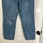 Good American  90's Duster Straight Leg Blue‎ Jeans High Rise Distressed 6/28 Photo 2