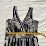 Y2K Black and white stripe and floral print maxi babydoll dress Gray Photo 4