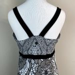prAna Dress Small Black White Sleeveless Athletic Yoga Geometric Floral A-Line Photo 6