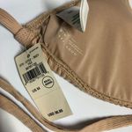 Aerie Bikini Top Triangle String Ties Removable Cups Textured Wavy Beige M Photo 2