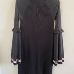 Free People Black Zou Bisou Ribbed Knit Bell Sleeve Sweater Dress Size Small Photo 2
