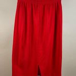 Vintage C. D. Petites Size Small Vibrant Red Midi Pencil Skirt Bold Costume Photo 1