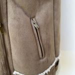 Joie  Suede Sherpa Vest – Size S/P – Taupe Brown with Cream Lining Photo 5