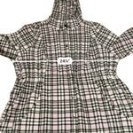 Torrid  Plaid Flannel Hooded Anorak‎ Jacket in Pink White Black Sz 3X Plus Photo 12