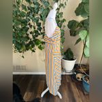 Lulus LULU’S Cape Cove Orange Multi Striped Asymmetrical Dress | XL Photo 5