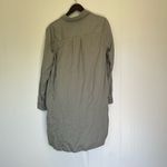 NWT QUINCE Vintage Wash Tencel Roll Sleeve Tunic Dress Olive Medium Green Photo 7